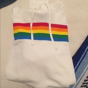 New white rainbow sweater